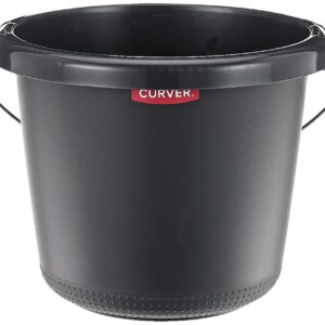 Curver 228028 Grauer Kunststoff Eimer mit Metallhenkel 5-Liter 24 x 19,5 x 24 cm