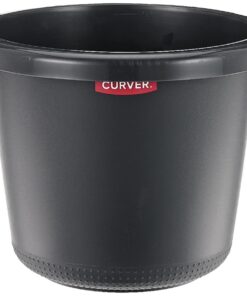 Curver 228028 Grauer Kunststoff Eimer mit Metallhenkel 5-Liter 24 x 19,5 x 24 cm