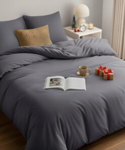 Utopia Bedding Mikrofaser Bettwäsche 155x220 cm - Grau + 2 Kissenbezüge 80x80 cm OEKO-TEX STANDARD 100