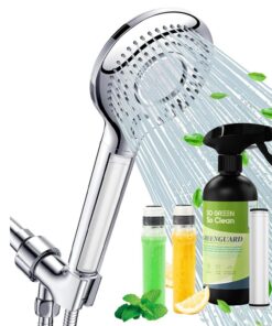 Vitasense Wassersparend Duschkopf mit Filter - Eco-Friendly für Ewoodom - 5er Pack, 3x Shower Filter, Regendusche, Reini