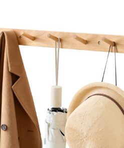 Wandgarderobe Pekannüsse Holz 50cm 5 Haken für Schlafzimmer Jacken Mäntel