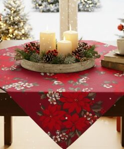 KAMACA Weihnachtliche Tischdecke pflegeleicht strapazierfähig Festliche Winter Tischdekoration (X-Mas Time 85x85)