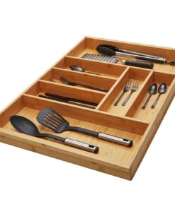 Orga-Box 3 BAMBUS Besteckeinsatz mit 7 Fächern für 80er Schublade (473 x 697 mm) Nobilia Küchen
