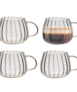 Zoha Design Riffle Gläser Set für Cocktail, Eis und Wasser | Spülmaschinengeeignet | 400 ml (4er Set) Zoha Riffle Glas