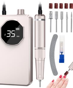 Oneyus Elektrische Nagelfräser für Gelnägel mit 35000 U/min und LCD-Anzeige | Oneyus Kabelloses Nagelfreisen für Acryln
