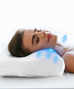 IDEA Memory Foam Nackenkissen, Ergonomisches Erwachsenen Nackenstützkissen Testsieger, Kopfkissen für Nackenhörnchen mit