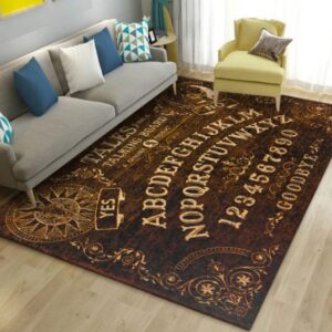 Ouija Teppich Triple Moon und Pentagramm für Hexen und Okkultisten im Ritualbereich - rutschfeste Bodenmatte 80 * 150cm