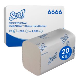 Scott Essential kleine Handtücher 6666 - hygienische 2-lagige Papierhandtücher für Familie und Arbeitsplatz - |000 Handt