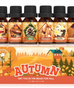 Herbst Ätherische Öle Set - 6 x 10 ml Aromatherapie Öl für Diffuser & Geschenkset