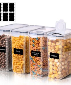 ComSaf Luftdichte Vorratsdosen 4L 4er Set mit Etiketten für Müsli & Reis