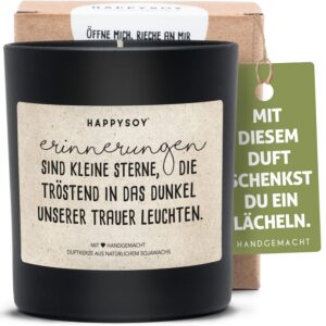 Trauer Geschenke - Trauerkerze im Glas - nachhaltiges persönliches Geschenk aus Sojawachs