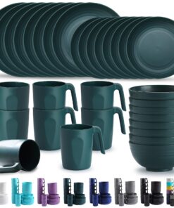 Kyraton Kunststoffgeschirr Set von 32 Stück wiederverwendbar leicht Mikrowellengeeignet BPA-frei | Kyraton Kunststoffge