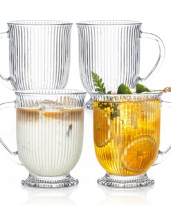 KEMORELA Hitzebeständige Glas-Cappuccino Tassen – für Hitzebeständige Kaffeetassen langlebige Espressotassen, Carbonfree
