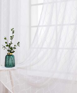 MIULEE Transparenzoptik vorhängt für Wohnzimmer (245 x 140cm)