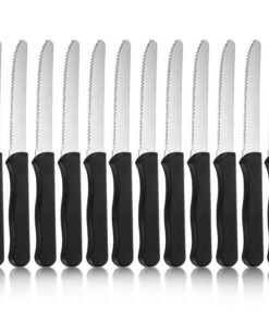 Hunnycook Frühstücksmesser Set 12 Stück Spülmaschinenfest Wellenförmiger Edelstahl Tafelmesser
