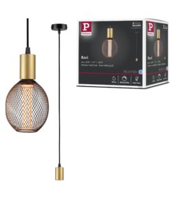 Paulmann 71134 Pendelleuchte Ravi IP44 E27 max. 60W Schwarz matt, Gold für Wohnzimmer | Paulmann 71134 Pendelleuchte Ra