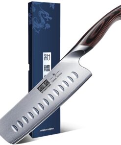 HOSHANHO Küchenmesser Nakiri Japanisches Kochmesser 18 cm Edelstahl für Profis und Enthusiasten beim Köcheln | HOSHANHO