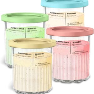 Premium 24 oz. Pint-Behälter Set Ninja Creami NC500/NC501 - BPA-frei, spülmaschinenfest & Auslaufsicher | 4er Pack, 680m