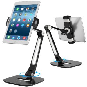 AboveTEK Tablet Ständer Höhenverstellbar Schwarz, geeignet für iPad mini undAir, iPhone und Samsung Galaxy, 4-11 ZollṢpe