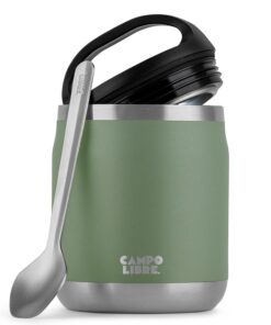 Campo Libre.® Thermobehälter für Essensmüsli und Babybrei, Warmhaltebox Thermo-Green 600ml, Campo Libre.® Thermo-Essensb