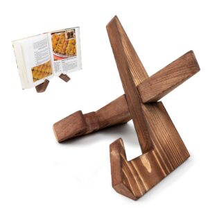 Reustikal Holz Online-Rezeptbuchhalter, Verstellbar für Tablets und Fotos, Braun