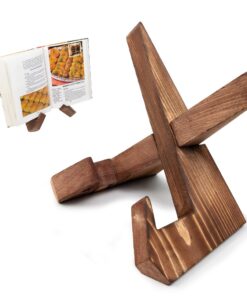 Reustikal Holz Online-Rezeptbuchhalter, Verstellbar für Tablets und Fotos, Braun