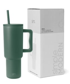 Simple Modern Thermobecher Trek 1180ml Forest | Isolierter Edelstahl-Trinkbecher Strohhalm und Griff | Geschenke für Fra