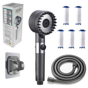 Adlox Vitashower Duschkopf, Spürbar weiche Haut & glänzendes Haar, perfekt für die Familie, Adlox Vitashower (Grau) Ad
