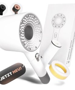 DuschDream® |Luxus Duschkopf Wassersparend mit Filtrern & Aromen für Skincare | Handbrause anti Kalk | 2 Strahlarten | D