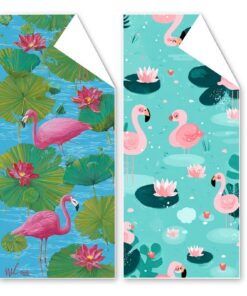 Strandtuch XXL 60x120 cm, Saugfähig Schnell Trocknend Mikrofaser HandtuchFür Strand und CampingLotusblatt G1-982 Stran