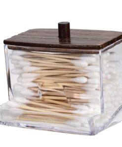 SUMTree Acryl Qtip Spender mit Zahnseide Tupfer für Badezimmer und Küche