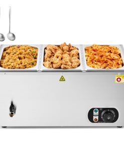 Elektrischer Wilprep Bain Marie 18L Warmhaltebehälter, Speisewärmer mit Ablaufhahn & Deckel