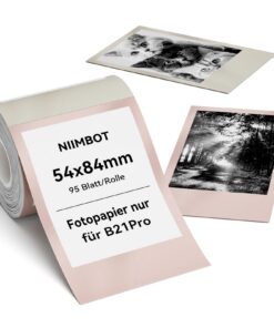 NIIMBOT Fotopapier für B21Pro Etikettendrucker, Texans für Fotos, Notizen und Memo-Etiketten, 54 x 84mm 95 Etiketten pro
