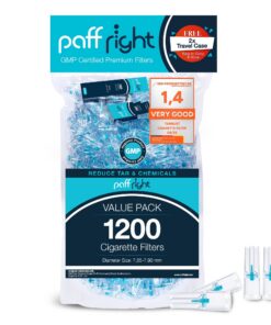 Paffright 1200 Zigarettenfilter Anti Teerfiltersätze für Raucher in Plastik