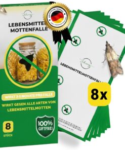 Jalawango 8X Lebensmittelmottenfalle | Effektiv und dauerhaft (3-5 Monate) | Mottenschutz für die Küche mit Klebefalle