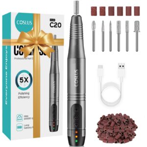 COSLUS Elektrische Nagelfräser für Professionelle, 11 in 1 Profi Maniküre und Pediküset, Nagelfeile für Gelnägel und Acr