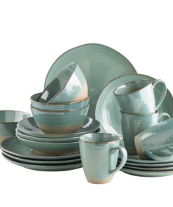 MÄSER Serie Nottingham Vintage Geschirr-Set für 4 Personen - 20-teiliges Kombiservice mit unregelmäßig runden Formen im
