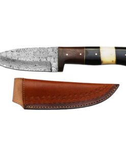 Novahaven Premium Damaststahl Skinner-Messer - Qualität für die Küche und Outdooraktivitäten - Rosenholz-, Schwarzhorn-