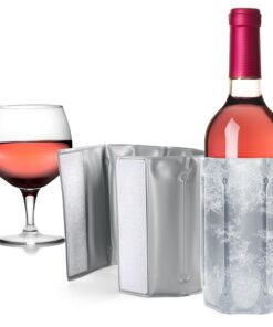 COM-FOUR® Flaschenkühler Manschette + Schnellverschluss + 2er Set grau für Bier Wein unterwegs