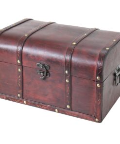 HMF 6406-135 Schatztruhe aus Holz | Groß 35 x 25 x 20 cm | Aus Portugal