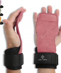 Power Zughilfen Krafttraining Fast Grip Leder für Fitness und Crossfit - Lifting Straps für Frauen und Männer - Schwarz
