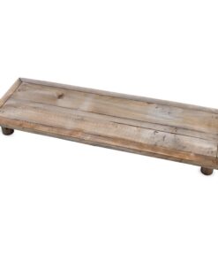 Spetebo Deko Blumenteller - Holz - Pflanzenhocker - Geschenktablett - 55 x 18 cm - Dekoplatte - Blumenständer