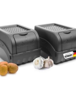 Novaliv Kartoffel Aufbewahrungsbox 2x mitel 5L - ANTHRAZIT GRAU - Obst- und Zwiebelbox für frischeGemüse