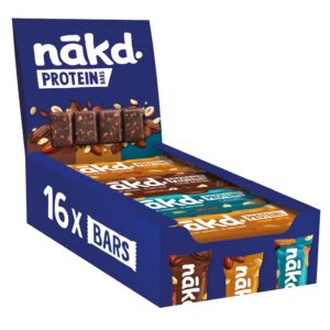 Nākd Protein Variety Pack 7g Pflanzliches Protein ohne Zuckerzusatz 16 x 45g Vegan 720g