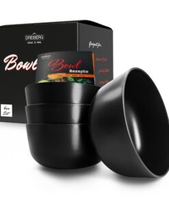 Müslischalen 4er Set inkl. Rezeptbuch | Bowl Schüsseln aus RPET | Campingschiffchen
