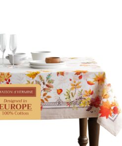 Maison d' Hermine Rechteckige Tischdecke 100 % Baumwolle, wiederverwendbar, dekorativ für den täglichen Gebrauch im Essz