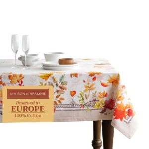 Maison d' Hermine Rechteckige Tischdecke 100 % Baumwolle, wiederverwendbar, dekorativ für den täglichen Gebrauch im Essz