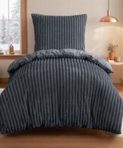 Aisbo Winter Warm Betttücher 155x220 2 Teilig - Flauschiger Flanell für die kalte Jahreszeit Plüsch Teddy Fleece Cashmer