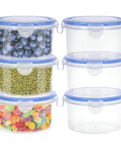 6 Pack 600ML Frischhaltende Dosen mit Luftdichten Deckel für Meal Prep Boxen, Stapelfähig und langlebig