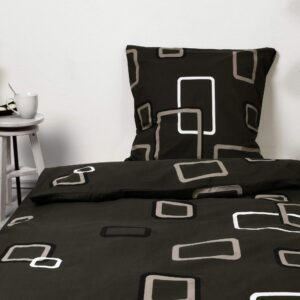 Noa 100% Baumwoll Bettwäsche 135x200 – Ganzjahressett – Baumwolle Bettdecken & Kissenbezug 80x80 cm – Beautissu